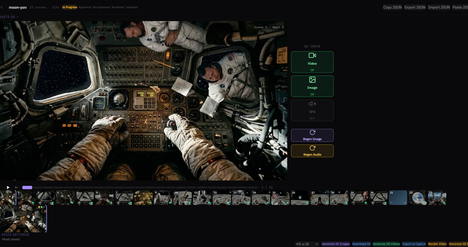 Video editor with AI-generated footage